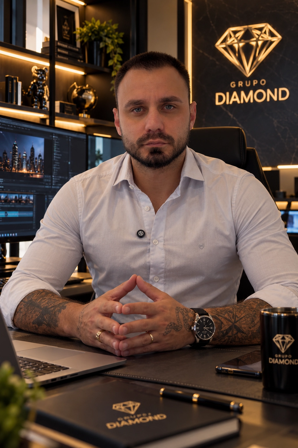André Scheffer, fundador e proprietário do Grupo Diamond, em seu escritório